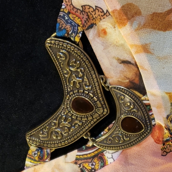 Maryan Melhorn sheer floral coverup embellished neckline - Picture 3 of 8